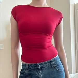 Princess Polly Red Open Back Top